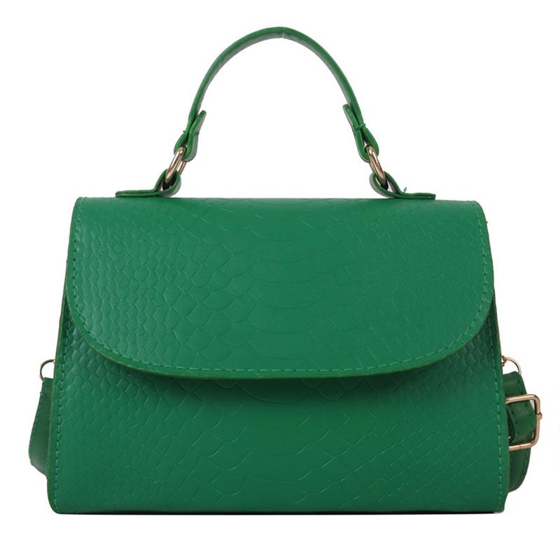 Сплошная цветная сумка через плечо с крокодиловым узором, повседневная сумка для женщин, модная сумка на плечо в корейском стиле, маленькая квадратная сумка