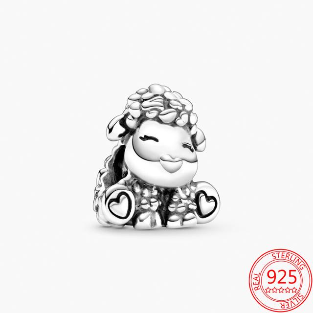 Gorgeous 925 Sterling Silver Black Pink Enamel Heart-shaped Unicorn Charm Fit Fashion Bracelet DIY Gift Jewelry Women