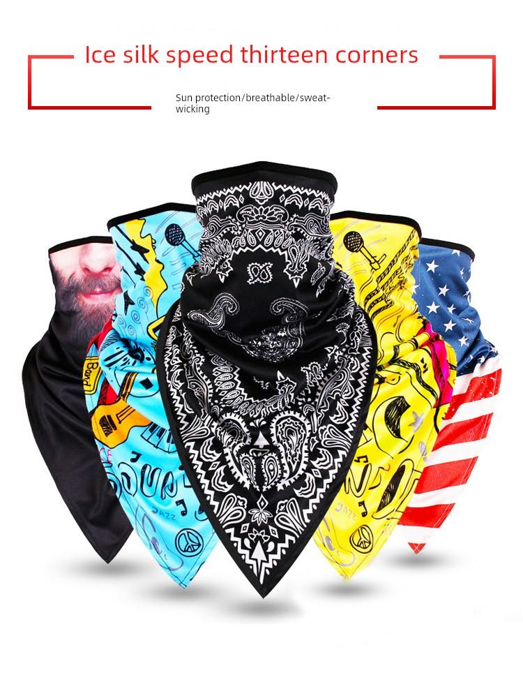 Summer Extended Cycling Triangular Binder Quick-Drying Breathable Men's and Women's Windproof Sunscreen Mask Bandana Outdoor Scarf Mask