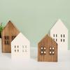 Wood Craft Eco-friendly Unique Design No Glitch Nordic Style Miniature Christmas Decor Good Texture Small House Wooden Craft Household Supply