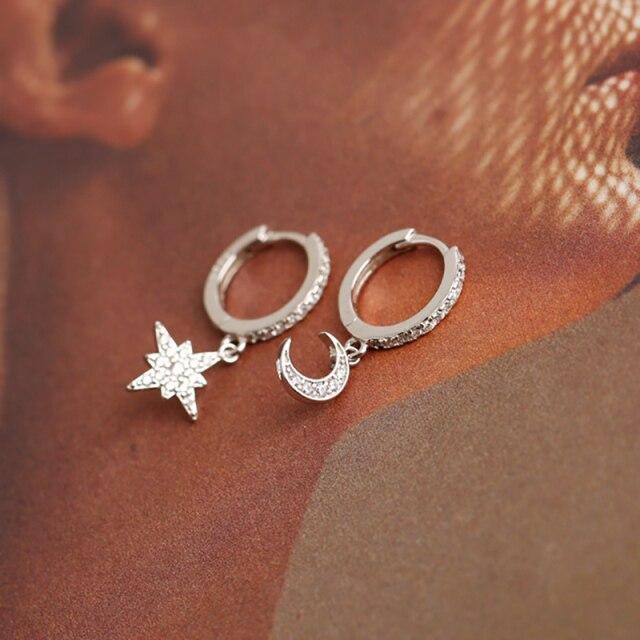 100% 925 пробы серебро маленькие круглые золотые молнии циркониевые серьги-кольца клипсы для женщин Pendientes геометрические