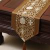 Chinese Silk Dragon Phoenix Floral Table Runner with Tassels and Lace Wedding Decor Centerpiece