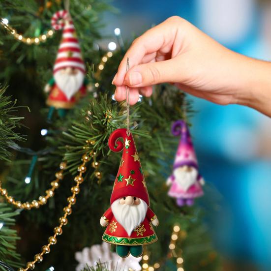 Деревянное Рождественское Украшение 2D Дед Мороз на Воздушном Шаре/Едущий на Велосипеде/Пингвин/Эльф Подвесной