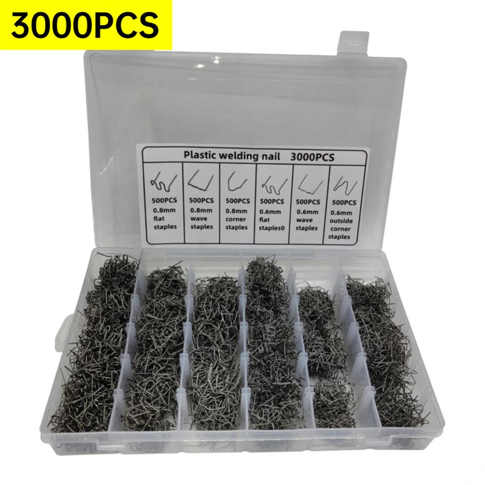 3000/1200/600pcs Plastic Repair Machine Welding Stapler Bumper Fender Welder Staples Kit For Soldering Bumper Vehicle Repair