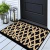 Modern Geometric Welcome Door Mat for Entryway Floor Rug Indoor Hallway Mat House Decor 40x60cm Black Beige