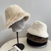 Imitation Mink Fleece Fur Integrated Bucket Hat Women Autumn and Winter Versatile Warm Fashion Simple Basin Hat