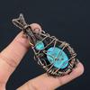 Arizona Turquoise Gemstone Pendant, 999 Copper Wire Wrapped Pendant Jewelry, Handmade Antique Jewelry Gift For Mother