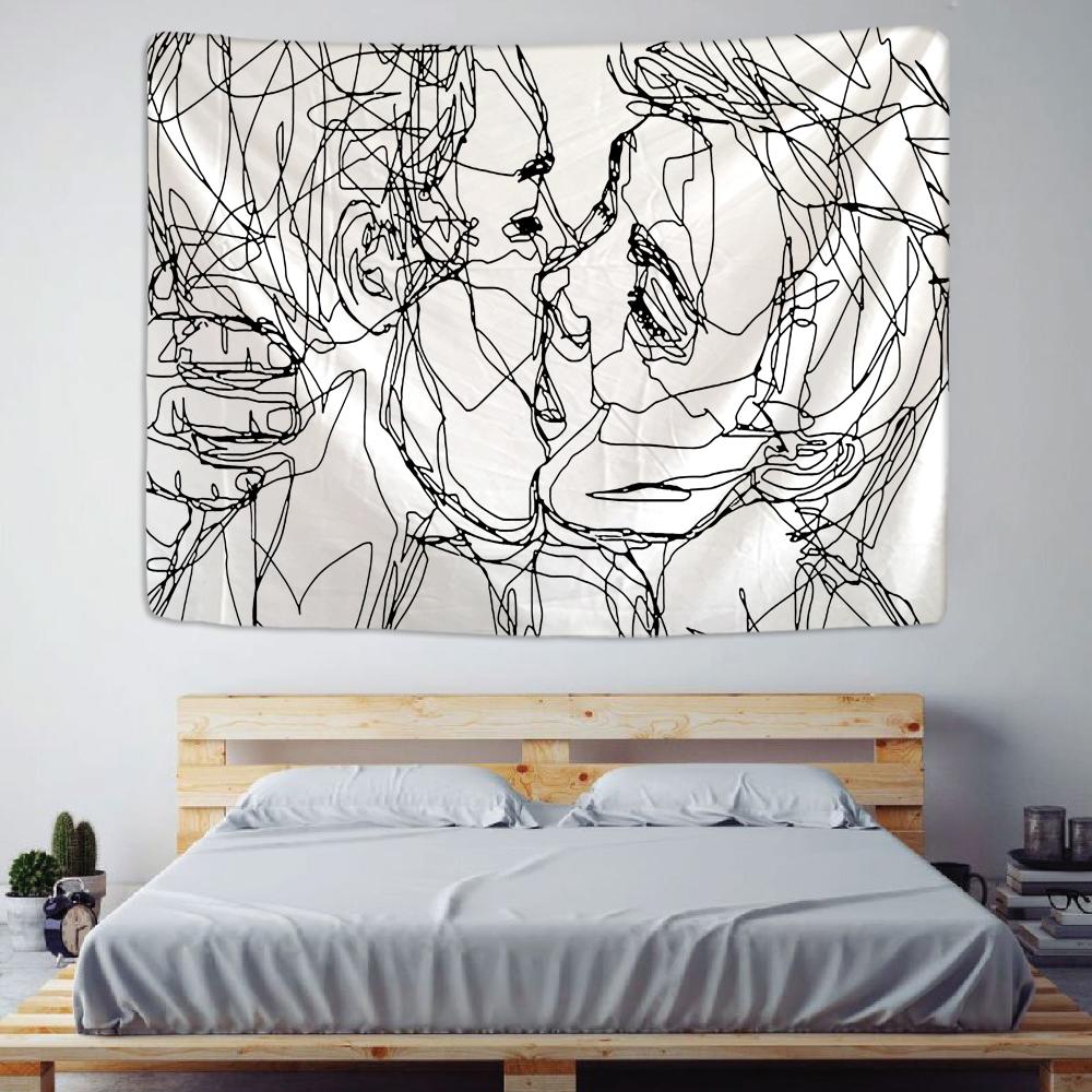 Абстрактные психоделические линии для мужчин и женщин, художественный принт, гобелен для дома, гостиной, спальни, декор стен, фоновый тканевый гобелен