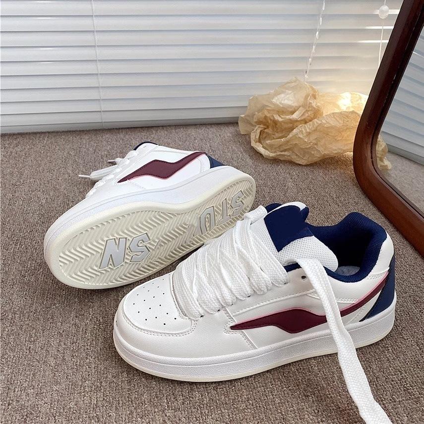 Нишевые туфли-хлебушки в стиле колледжа, женские летние новые универсальные на толстой подошве с круглым носком на шнуровке