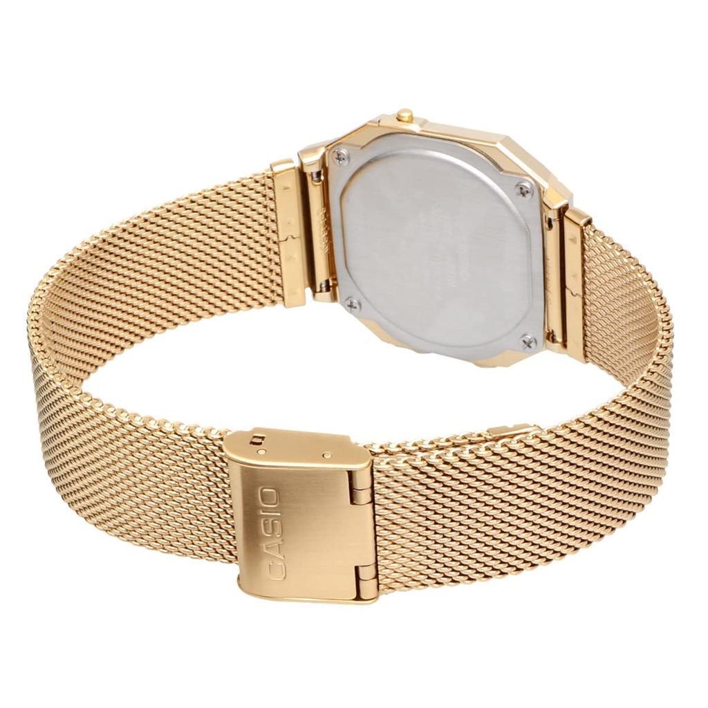 Casio Standard A700WMG-9A Watch for Men, Women, and Kids, Boys and Girls, Digital Date Display, Gold Mesh, Overseas Model [Parallel Import]