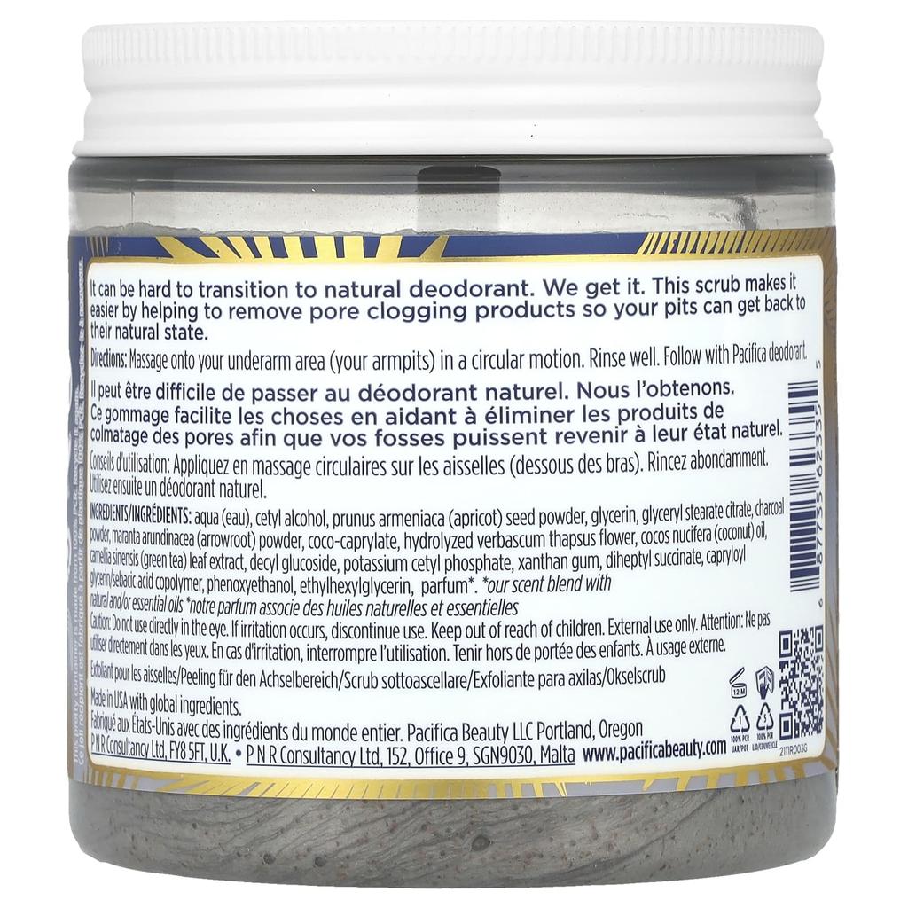Pacifica Coconut & Charcoal, Underarm Detox Scrub, 7 Oz (205 Ml)