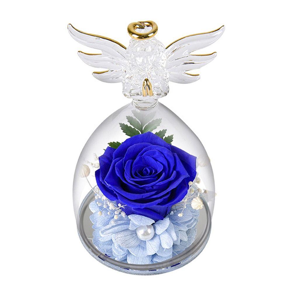 1 комплект маленьких ангелов, консервированные розы в стекле, вечный цветок розы, рождественский день рождения, день святого валентина, свадьба, подарок для женщин и девочек