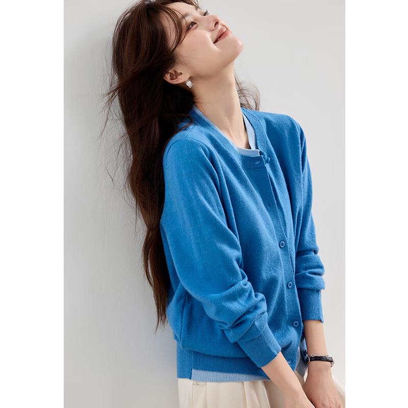 VICTORIA&VERA Women's Faux Two-Piece Colorblock Knit Cardigan