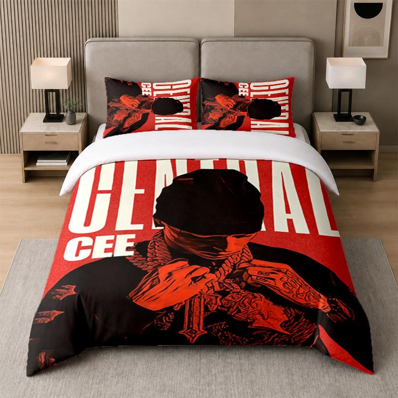 3Pcs Bed Set,Central Cee 1 Duvet Cover and 2 Pillowcases, Printed Bedding Decor For Guest Room