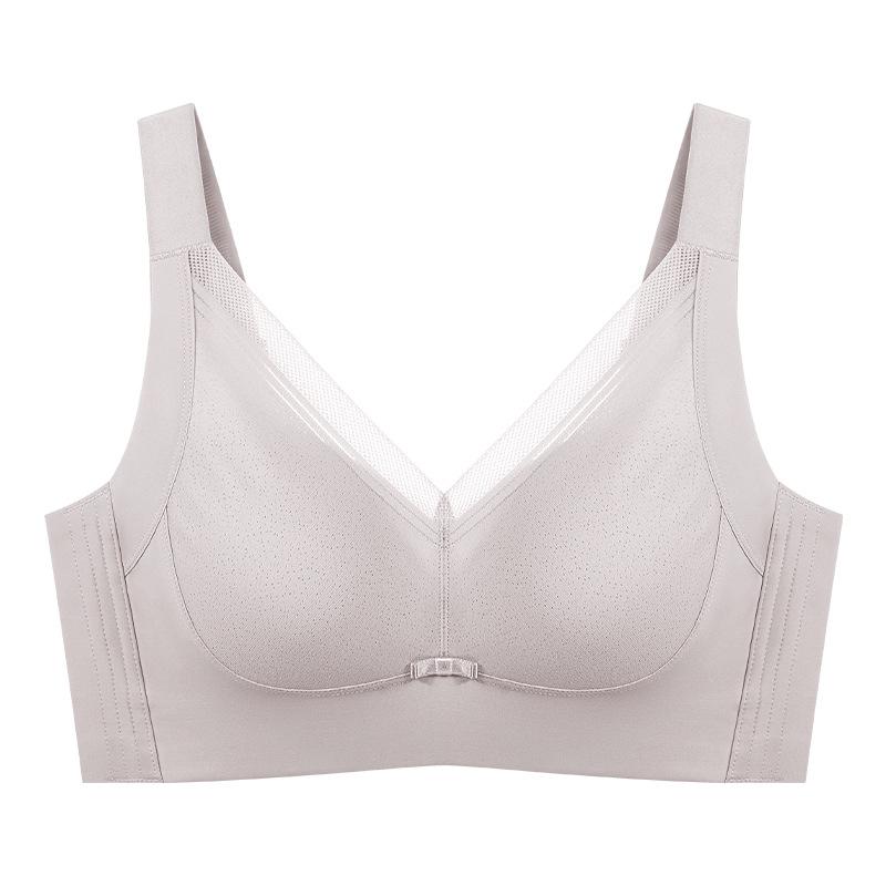Full cup underwear, big breasts, small mulberry silk, thin breasts, breast reduction, anti-sagging adjustment type, large size bra cover