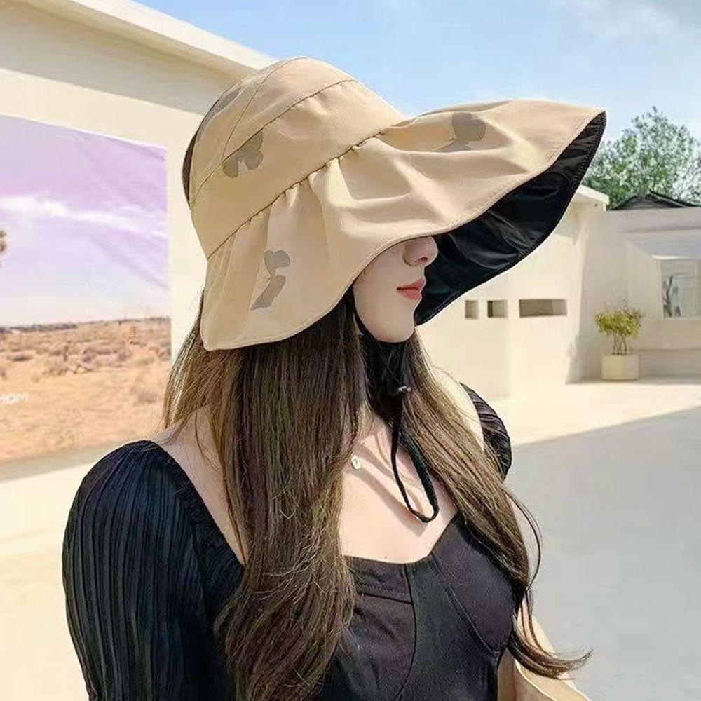 Empty Top Summer Panama Hat Wide Brim Foldable Beach Cap Sun Cap Sunshade Hat Bucket Hat