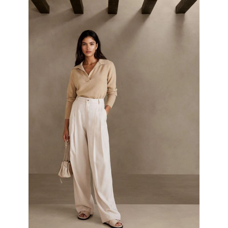 Autumn Winter Polo-neck Solid Color All-match Bottomed Knitting Top Women Casual Fashion Pullover Sweater