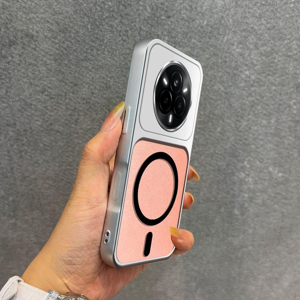Магнитный чехол из ТПУ с металлическим покрытием для realme 14 Pro 5G, 14 Pro+ 5G, противоударный, матовый, мягкая крышка