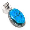 Tibetan Turquoise Gemstone 925 Sterling Silver Jewelry Pendant 2.25"
