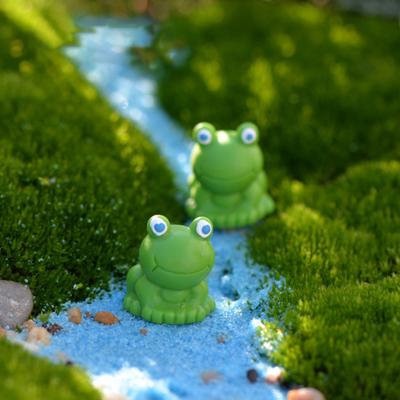 Миниатюрные фигурки зеленых лягушек, садовые статуэтки, очаровательный внешний вид, яркий цвет, компактный размер, лягушка