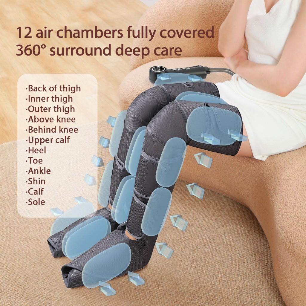 360° Coverage Leg Massager Electric Air Pressure Calf Massager Hot Compress Knee Thigh Massage Leg Beauty Instrument