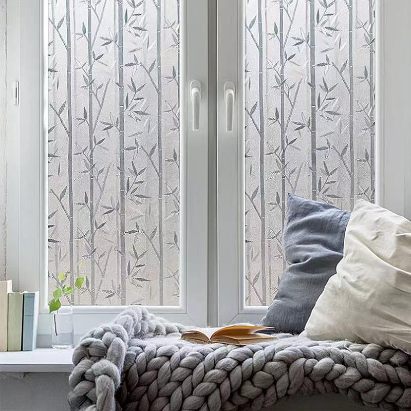 Fugui Bamboo Static Window Sticker Balcony Frosted Glass Film Sunshade Anti-privacy Film Self-adhesive Window Paper Painting