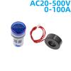 22MM 0-100A Digital Ammeter Current Meter/Voltage Meters Indicator Led Lamp Square Signal Light AC20-500V