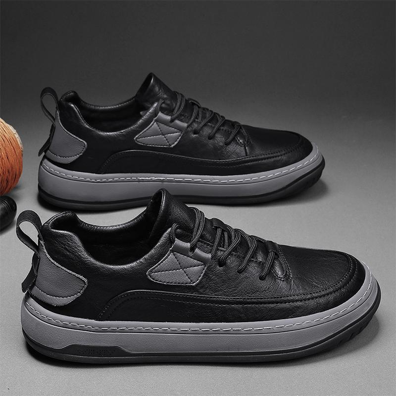 Leather Shoes for Men Lace Up Oxfords Shoes Men Comfortable Anti-Slip Outdoor Black Casual Sneakers Zapatos De Vestir Hombre