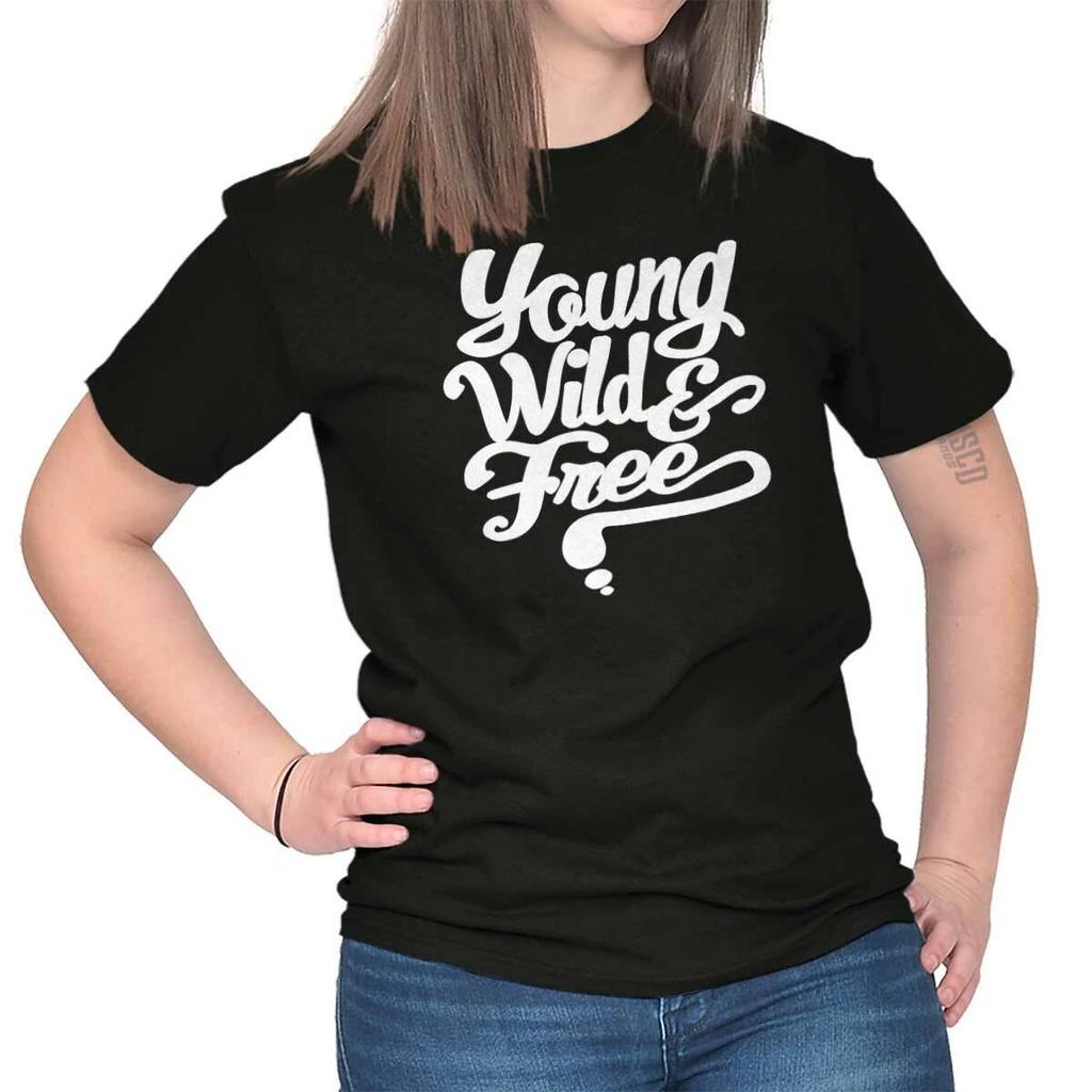 Young Wild Free Yoga Gym Fitness Friend Gift Womens Graphic T Shirts Tee T-Shirt