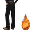 Autumn Winter Velvet Corduroy Pants Men Business Casual Pants Loose Elastic Middle-aged Straight Fleece Thick Corduroy Trousers