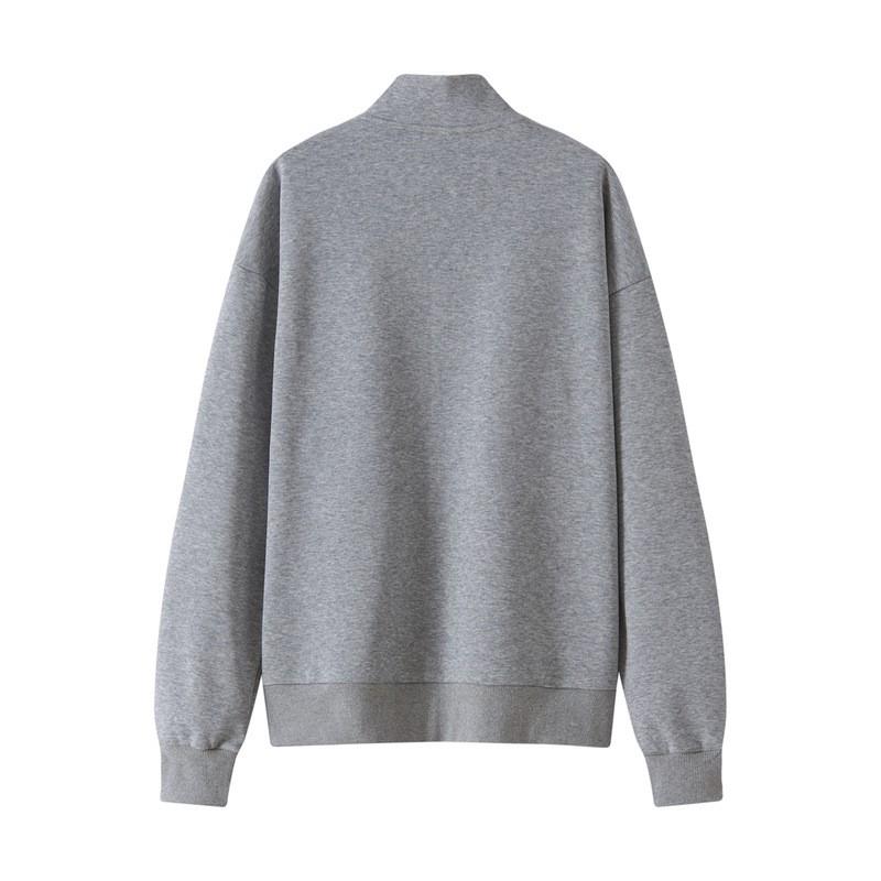 Unisex Oversized Half-Zip Pullover Sweatshirt Casual Streetwear Top