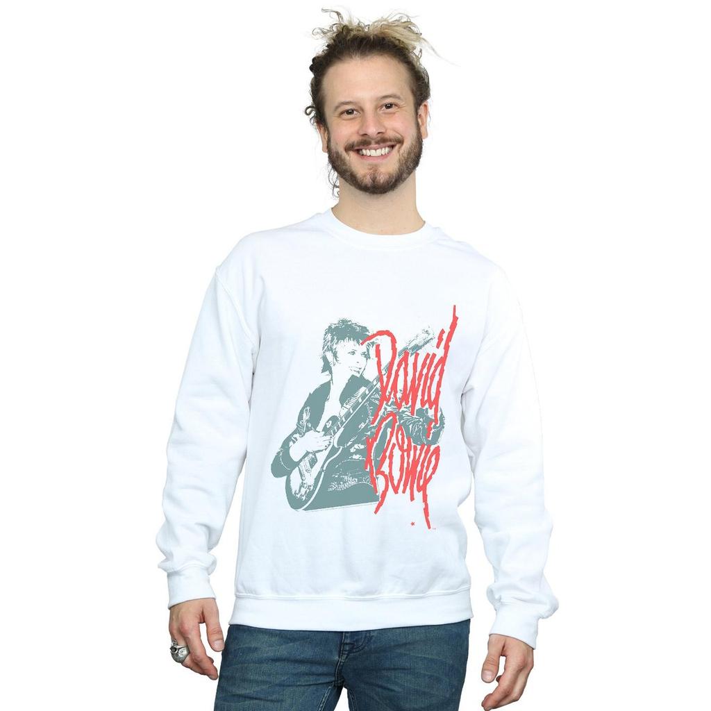 David Bowie Mens Mono Guitar Sweatshirt