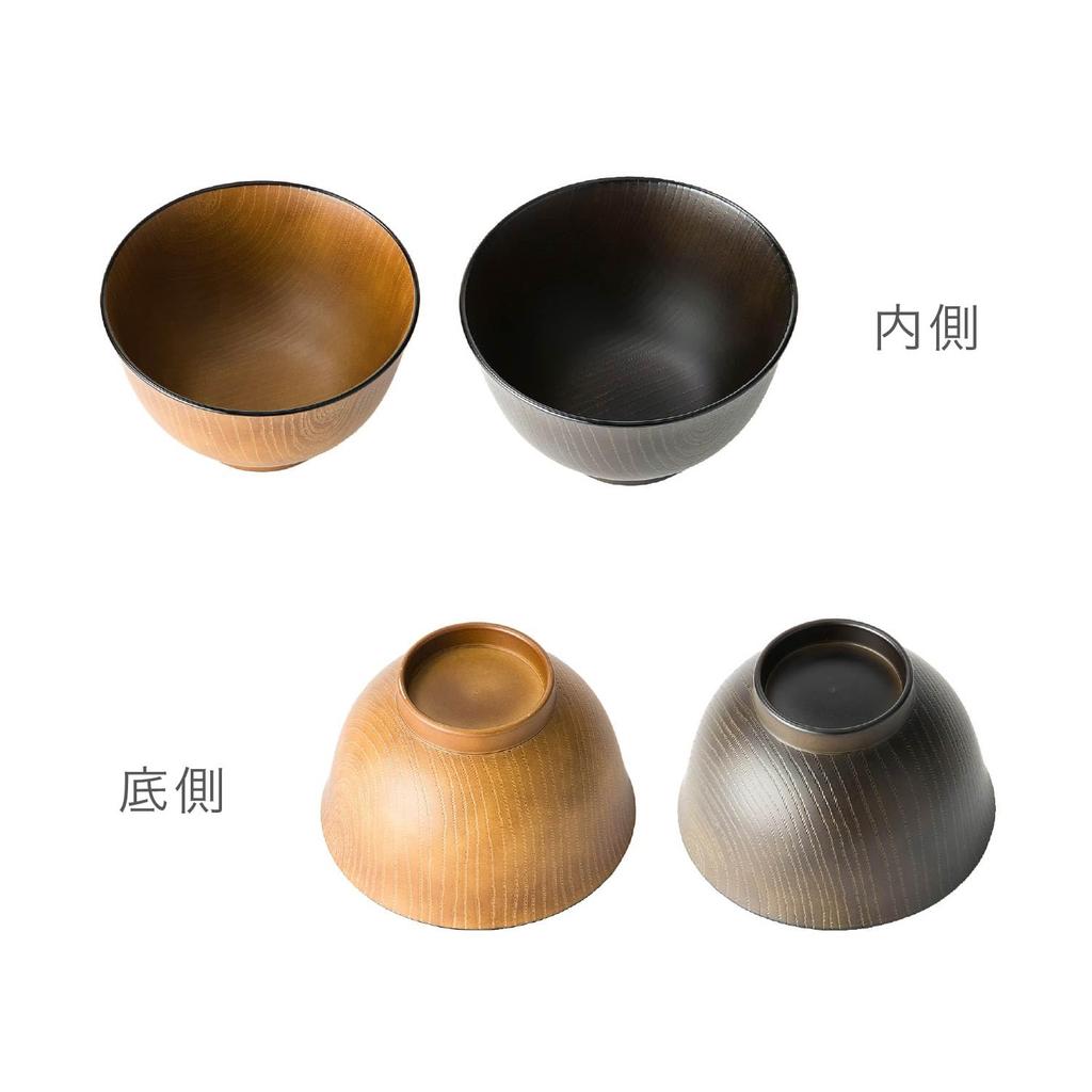 Asahi Koyo Feathered Wood Глянцевый Набор из Посудомоечной машины и Микроволновой печи Сделано в Миски, Зерно, Коричневый, 3, Безопасный, Япония, AZ23-12