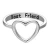 Women Fashion Alloy Best Friend Heart Shaped Love Ring