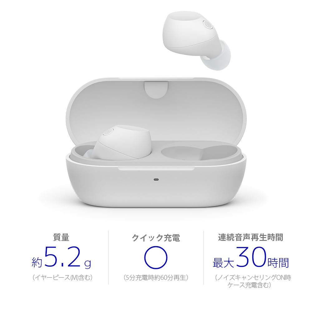 Sony WF-C710N Wireless Earbuds White Noise Cancelling Bluetooth Long Battery Life IPX4 Water Resistant Compact Lightweight Multi-Point Connection