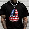 Gaming Headset US Flag Men's Casual Tshirts For Summer Short Sleeve Comfortable Tops