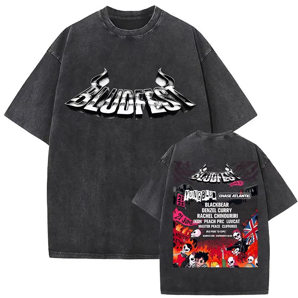 Винтажные стираные футболки Yungblud IDOLS The World Tour Мужские Женские Хип-хоп Высокое качество Готические Оверсайз Футболки Уличная одежда