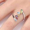 Women Shiny Multicolor Rhinestone Inlaid Finger Ring Party Jewelry Gift