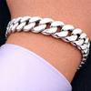 FULL Silver Men' Bracelet 925 SILVER Bracelet 13mm DIAMOND SET