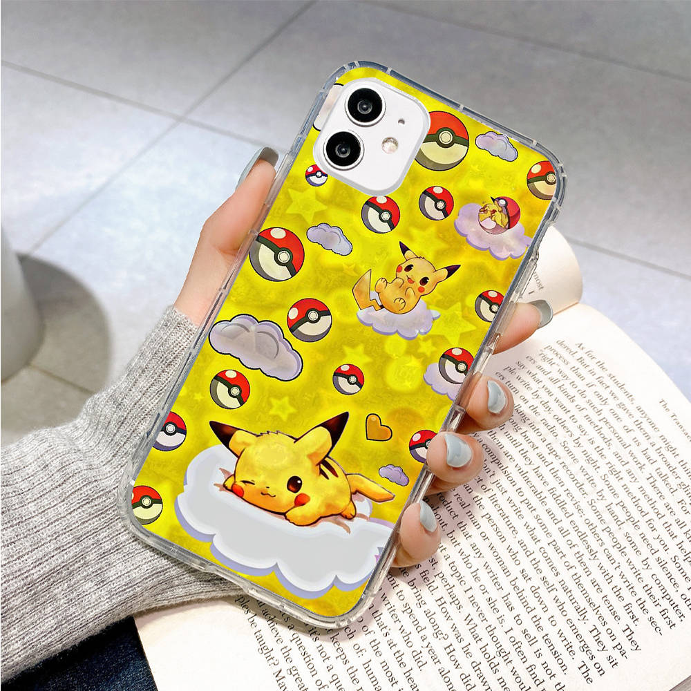 Прозрачный чехол PK10 Pikachu Pokémon для Samsung A04 A14 A23 M33 M53 Realme 10 9 C35 C55 VIVO Y02 Y12 Infinix Hot 30 Note 11 Tecno Spark 8P Pro