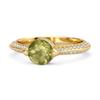 Peridot Pavé Split Band Ring - Sterling Silver Gold Vermeil
