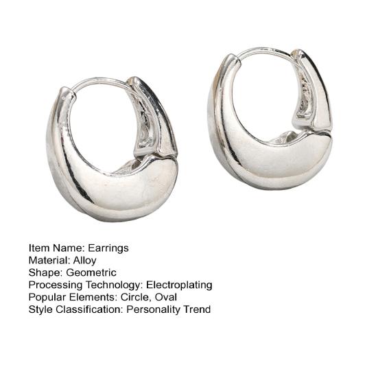 Массивные золотые серьги-каффы для женщин, минималистичные овальные серьги-гвоздики с хрящом, серьги-кольца Huggie