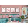 ULEGIE Coquette Pink Bow Preppy Wall Art Decor Set of 4, Coquette Room Decor, Cherry Balloon Dog Preppy Room Decor, Girly Pink Posters Prints for