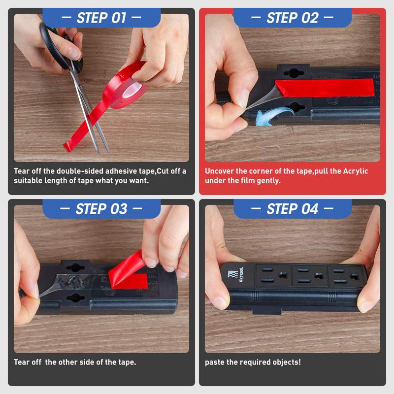 3/5/8/10/12/15/20/30/35 мм двухсторонняя клейкая лента акриловая прозрачная наклейка без следов для светодиодной ленты автомобиля фиксированный планшет фиксированный