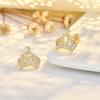 Light Luxury Style Micro-inlaid Diamond Crown Earrings for Women Fashion Commuting Style Niche High-end Earrings Accessories