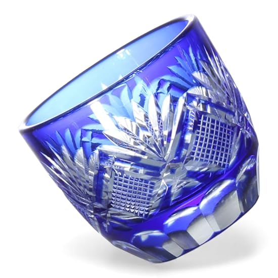 Takumibifu Dinner Luxe Kiriko Glass Cup Sake Sake Cup Diameter 60xH50mm 70cc Hana to Ya (Flower and