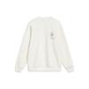 Li Ning Sports Lifestyle Series Letter Print Crew Neck Pullover Fleece Long Sleeve Sweatshirt Women Sweatshirt Off-White AWDT762-4