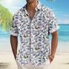 Гавайская рубашка для мужчин, мужские винтажные рубашки для боулинга на пуговицах, летняя пляжная рубашка с коротким рукавом