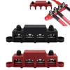 12V Power Distribution Block 250A Bus Bar Terminal Block with Cover 4 X 3/8" Terminal Studs 3 X #8 Terminal Screw 48VDC 300VAC