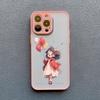 Милый мультяшный чехол для телефона с девочкой для iPhone 15 Чехлы iPhone 11 12 13 14 15 Pro Max Mini 14 7 8 Plus SE XS X XR Ударопрочная задняя крышка